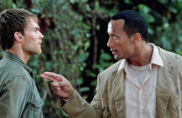 Seann William Scott en Dwayne Johnson in Welcome to the Jungle