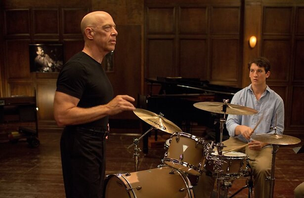 Miles Teller en J.K. Simmons in Whiplash