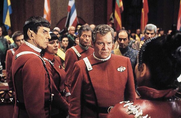 Leonard Nimoy en William Shatner in Star Trek IV: The Undiscovered Country