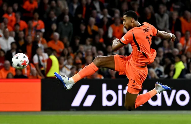 Cody Gakpo tijdens de wedstrijd Nederland - Duitsland