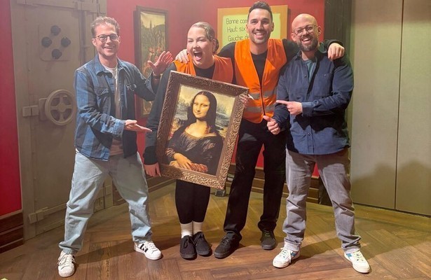 Mathias en Staf Coppens met Nikkie de Jager en Wes van Os
