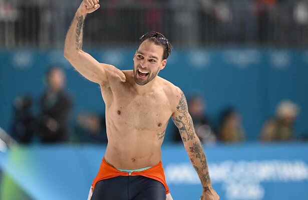 Kjeld Nuis na de 1.500 meter schaatsen