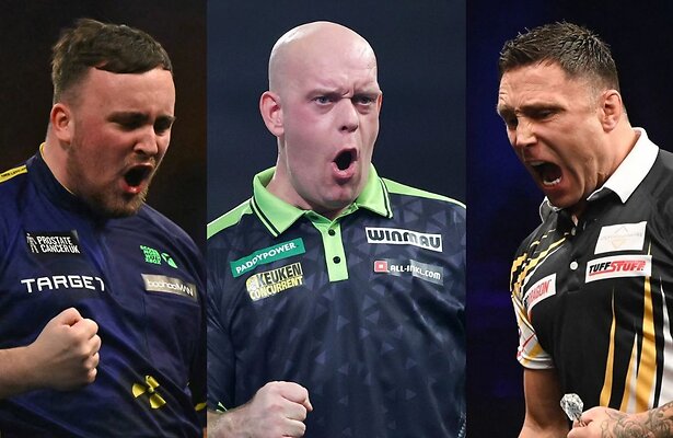 Luke Littler, Michael van Gerwen & Gerwyn Price