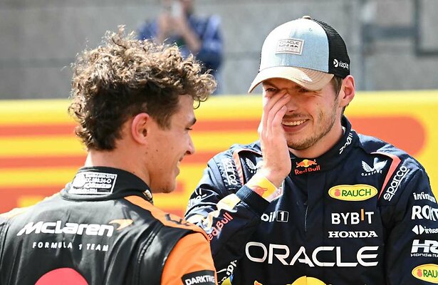 Max Verstappen en Lando Norris