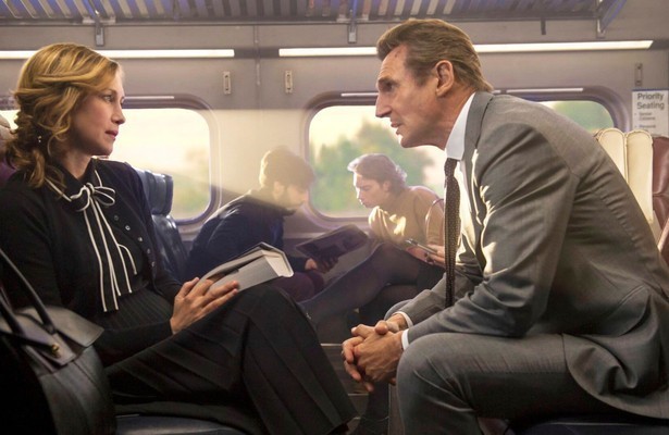 Liam Neeson en Vera Farmiga in The Commuter