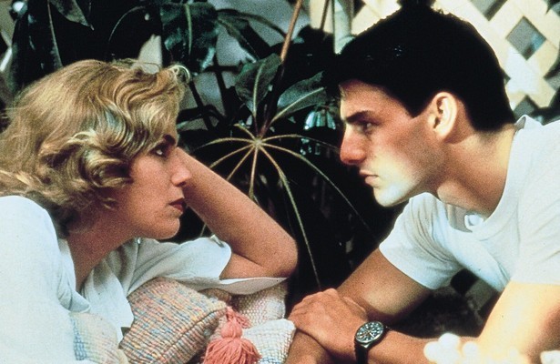 Kelly McGillis als Charlie en Tom Cruise als Pete 'Maverick' Mitchell in Top Gun