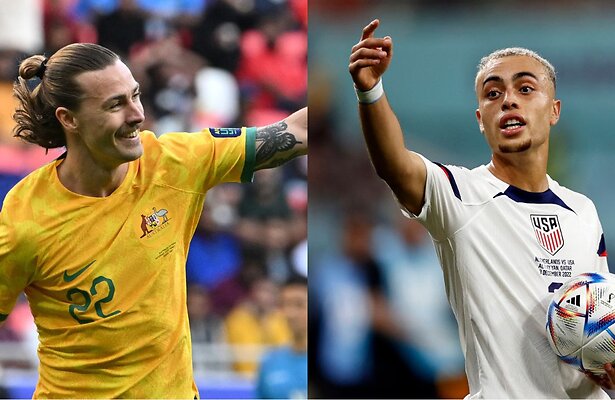 Jackson Irvine van Australië en Sergiño Dest van USA